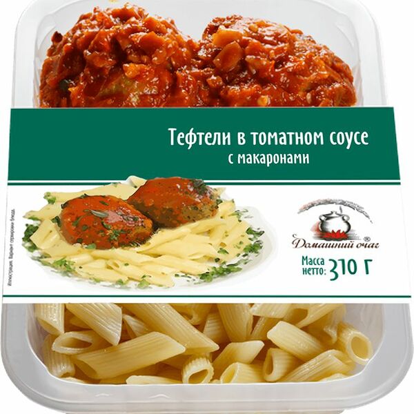 Тефтели в томатном соусе с макаронами ТМ Домашний очаг 310г