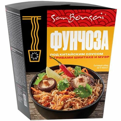 Вермишель SanBonsai фунчоза под китайским соусом с грибами шиитаке и муэр 120 г