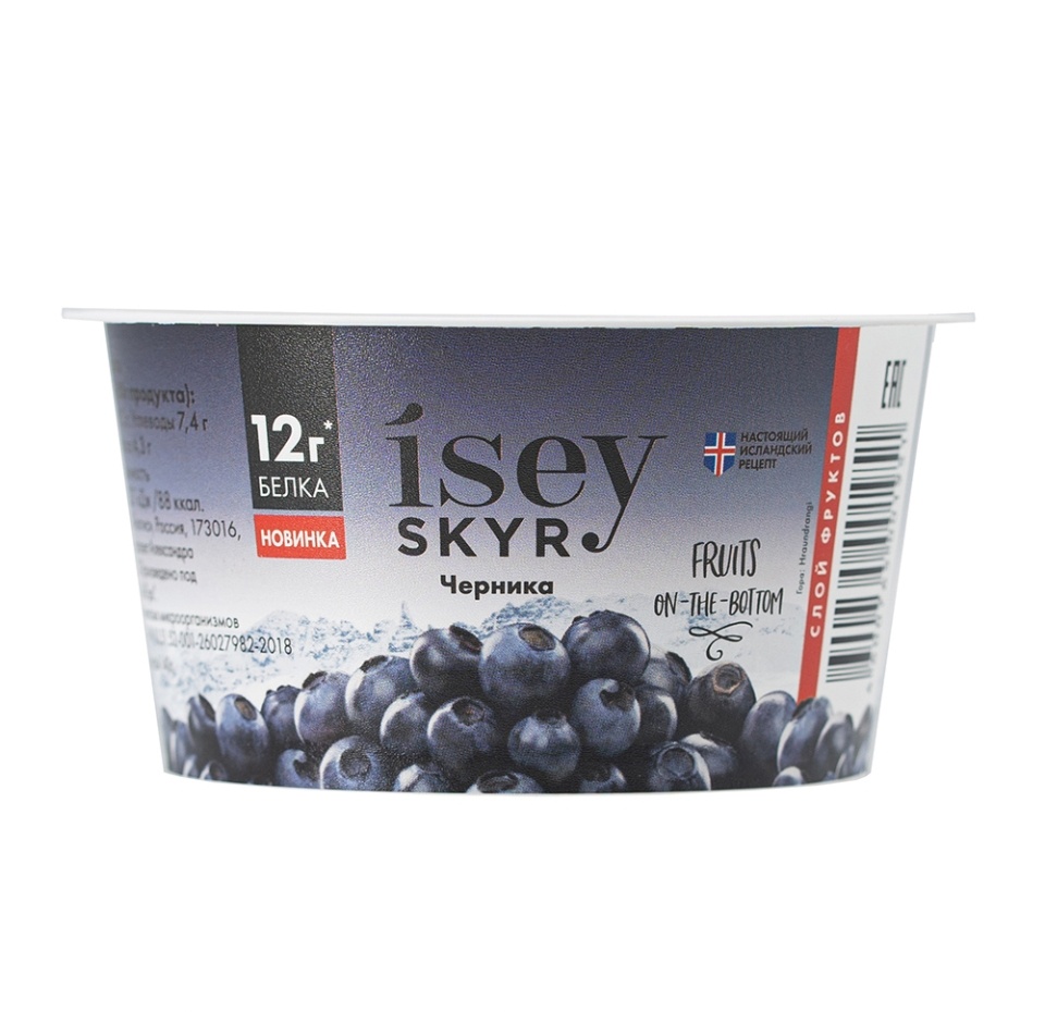 

Кисломолочный продукт Isey skyr десерт послойный с черникой 1.2% 140 г