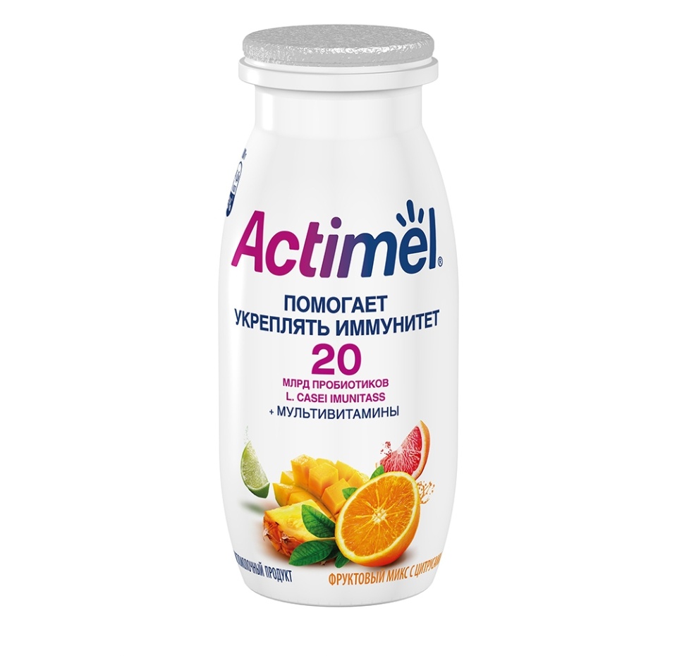 

Напиток кисломолочный Actimel Фруктовый микс с цитрусами 2.5% 100мл