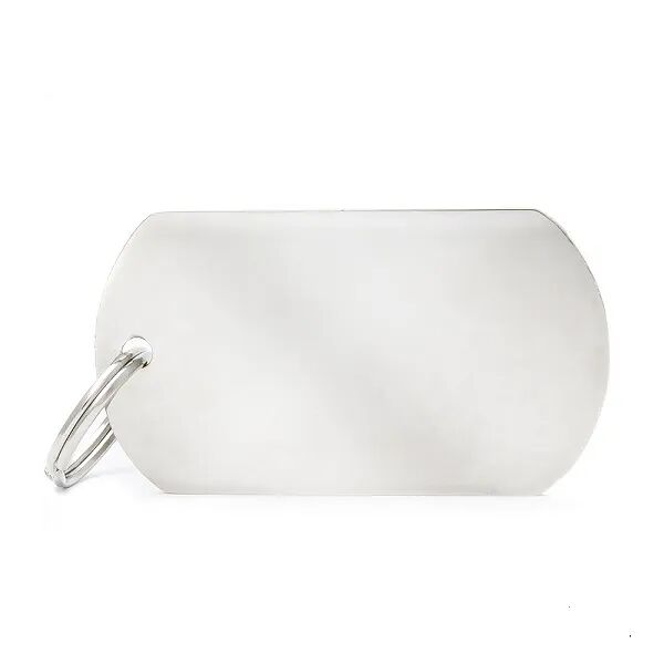 Адресник для кошек и собак большой Basic, хромированный милитари