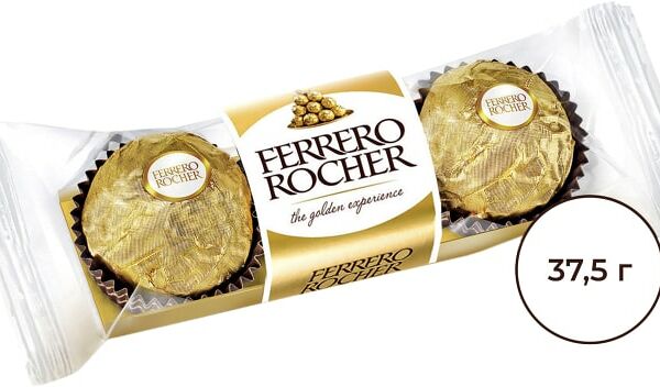 Конфеты Ferrero Rocher хрустящие из молочного шоколада 37.5г