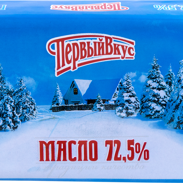 Масло сливочное Первый вкус крестьянское 72.5%