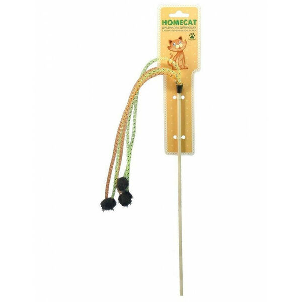 Homecat Дразнилка для кошек Homecat Помпоны из норки на пружинах 1 шт