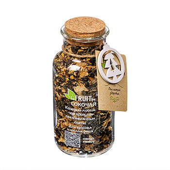 Чай зеленый Befruitbe пропитанный соком имбиря с кусочками имбиря и апельсина и малины