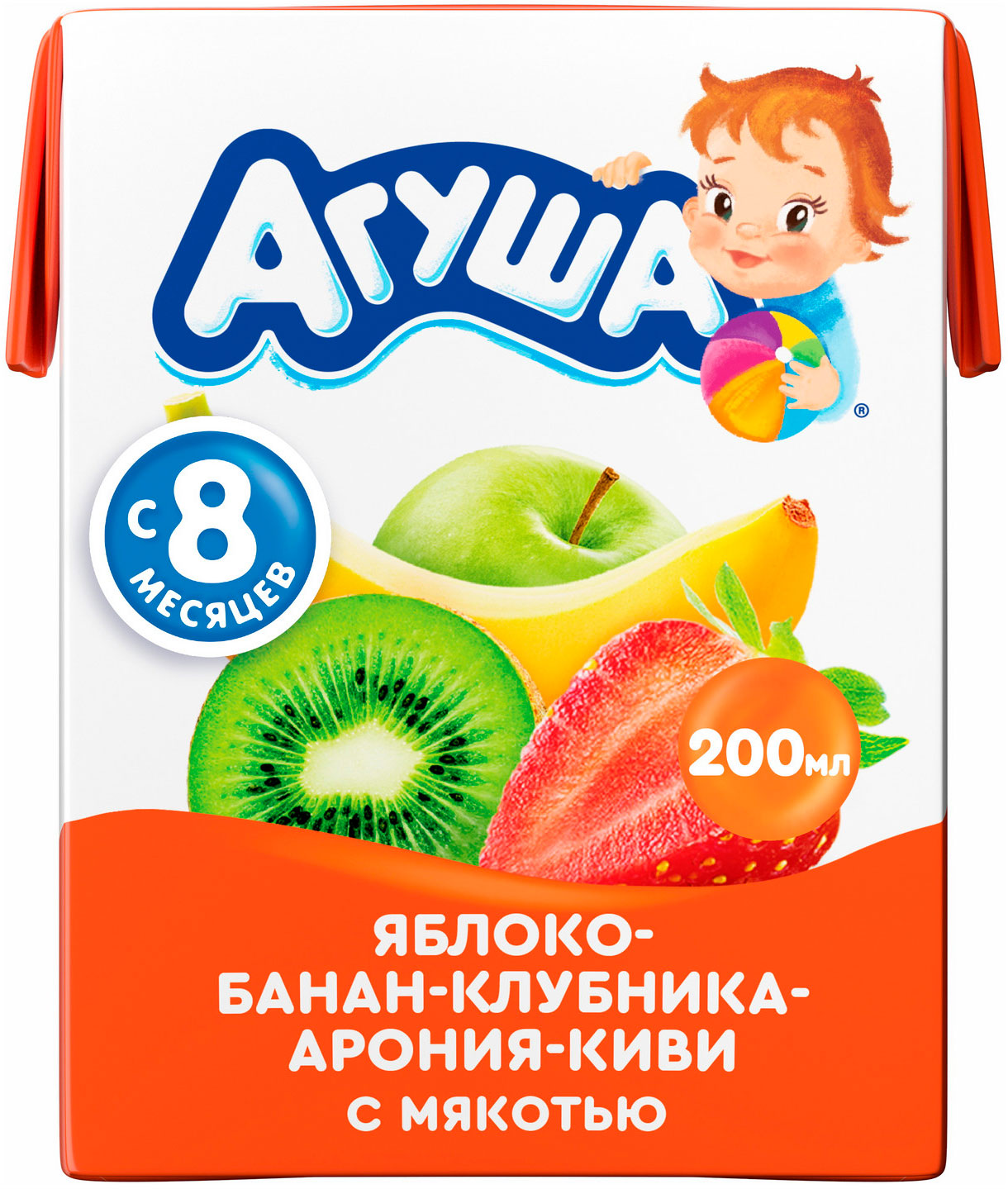 

Сок Агуша Яблоко банан и клубника