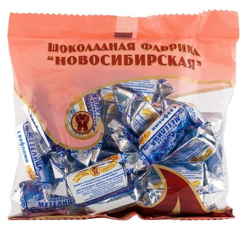

Конфеты Шоколадная фабрика Новосибирская Волшебная метелица с вафлями 250 г