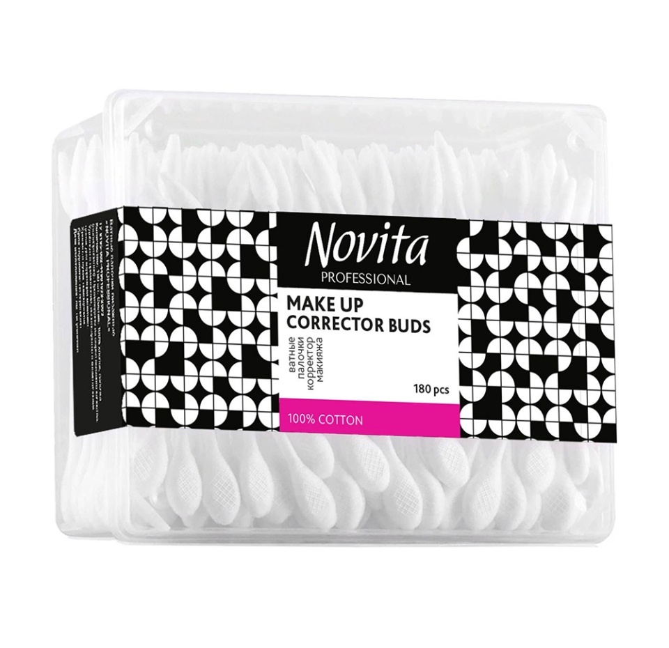 

Ватные палочки для коррекции макияжа, 180 шт, Novita, 180 шт., Россия