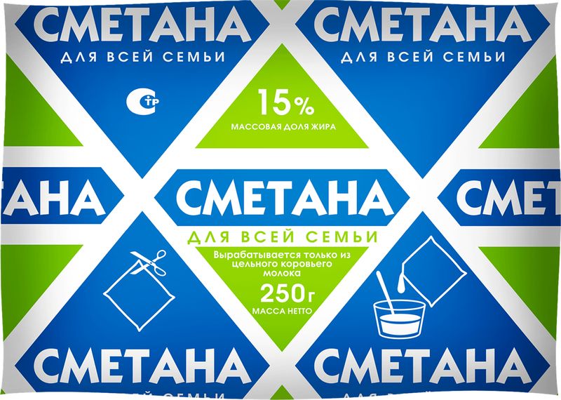 

Сметана Для всей семьи 15% 250 г