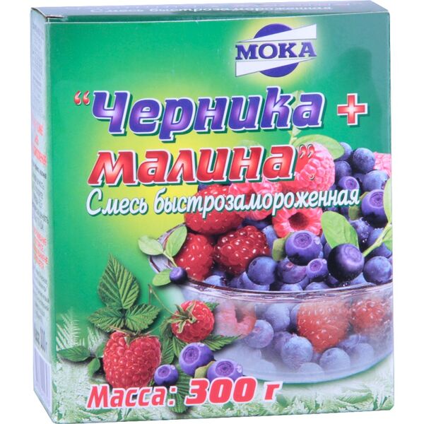 Черника + малина смесь б/з МОКА карт.кор. вес 300г