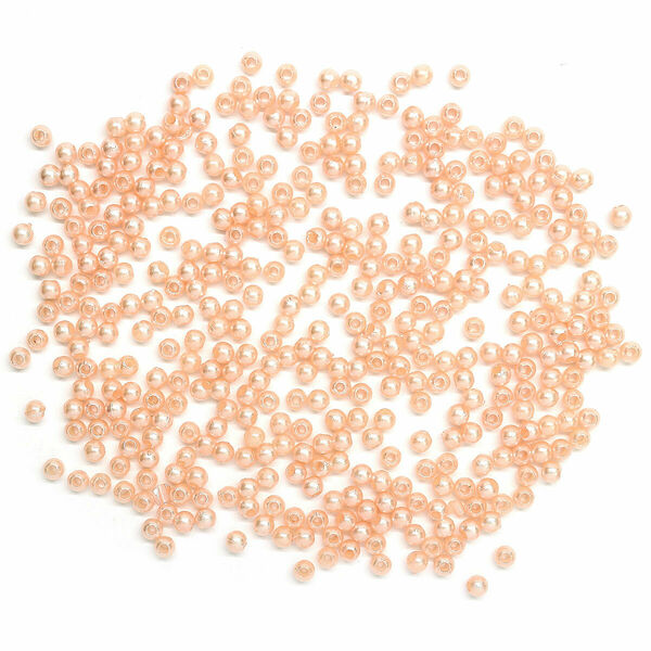 Бусины круглые, пластик, 3мм, 20гр(006 NL розовый)