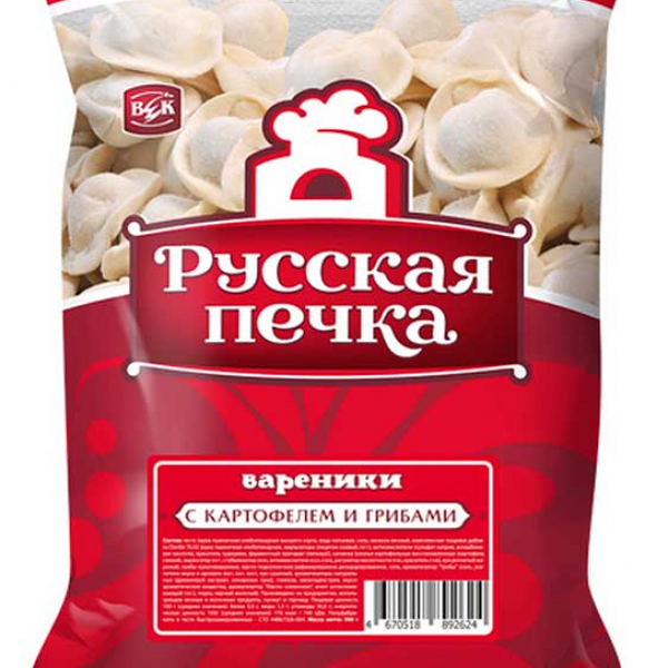 Вареники с картофелем и грибами ТМ Русская печка
