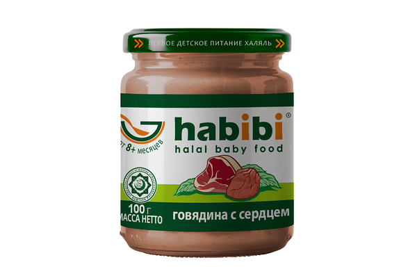 Пюре мясное Habibi говядина с сердцем с 8 месяцев