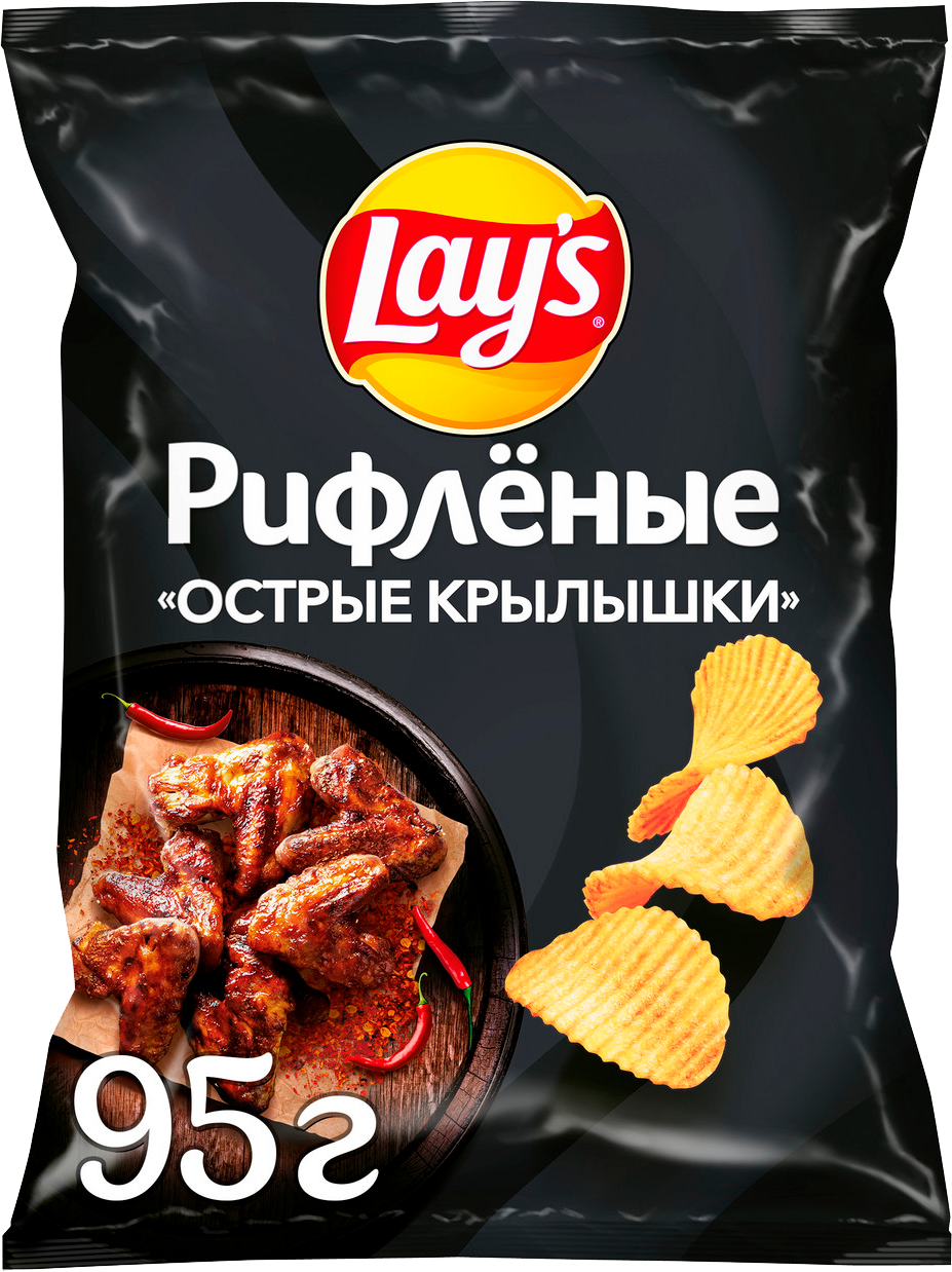 

Чипсы Lays картофельные рифленые Острые Крылышки