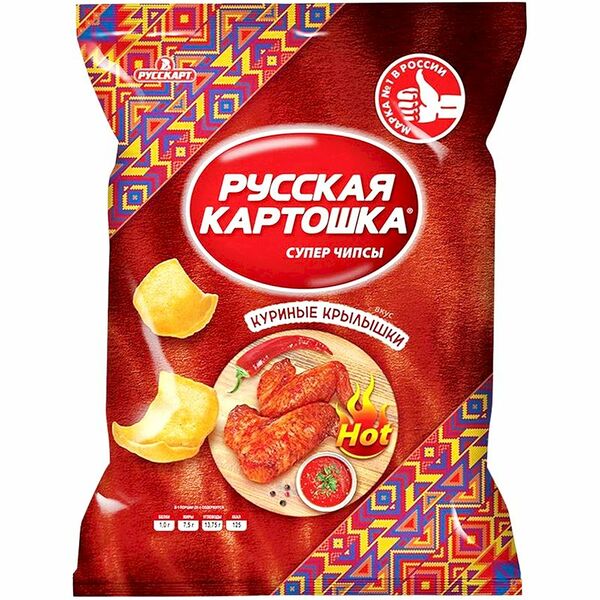 Чипсы Русская картошка картофельные куриные крылья, 105 г