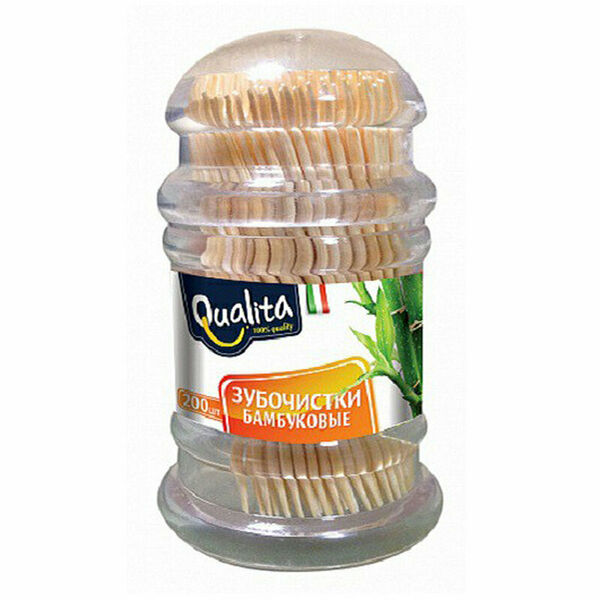Зубочистки Qualita бамбуковые 200 шт.