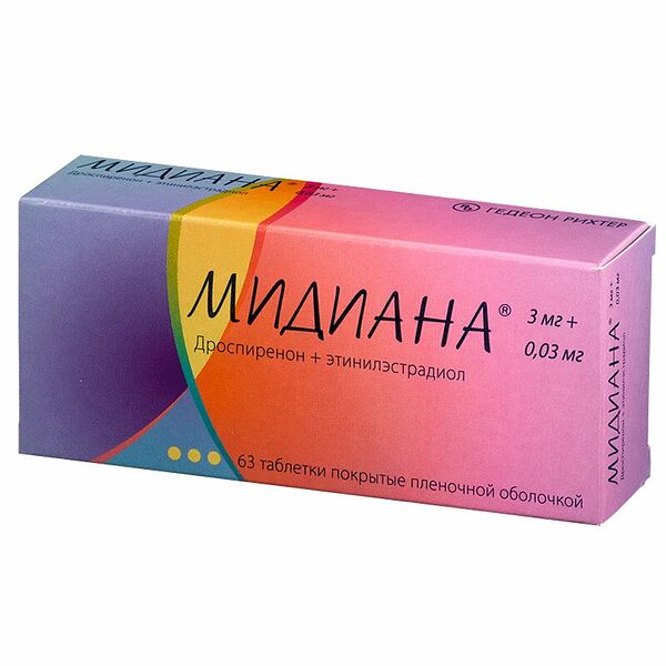 Мидиана таблетки 3 мг + 0.03 мг 63 шт