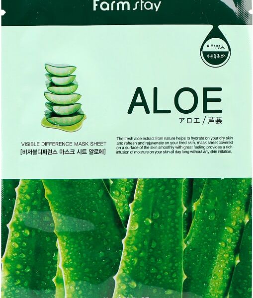 Маска для лица FarmStay тканевая с экстрактом алоэ 23мл