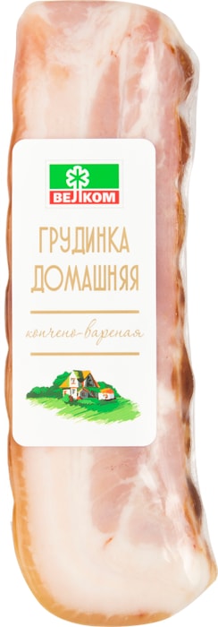 

Грудинка копчёно-варёная Домашняя Велком 350 г