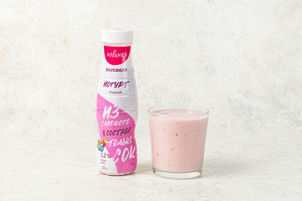 Йогурт питьевой Лесная ягода без добавления сахара 1,2%