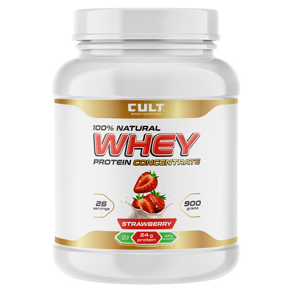 Cult 100% Whey Protein 75 клубника 900 г
