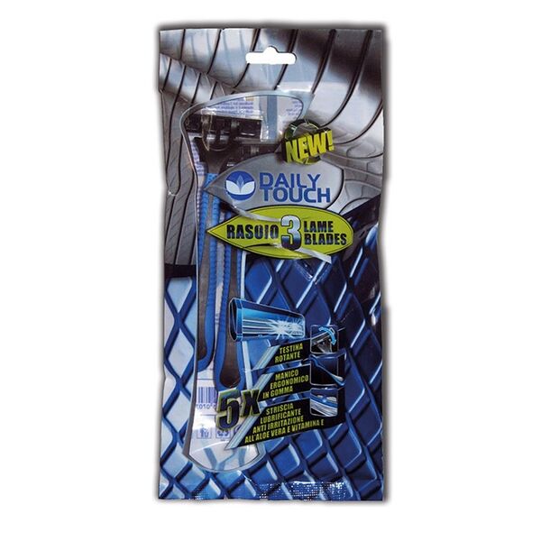Станок для бритья с 3 лезвиями одноразовый для мужчин, Daily Touch, 5 шт