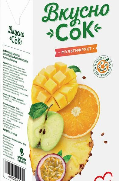 Напиток ВкусноСок Мультифрукт сокосодержащий 1.93л