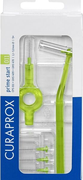 Набор для гигиенического ухода Curaprox Prime Start 5 ершиков CPS 011 с держателем UHS 409 и UHS 470