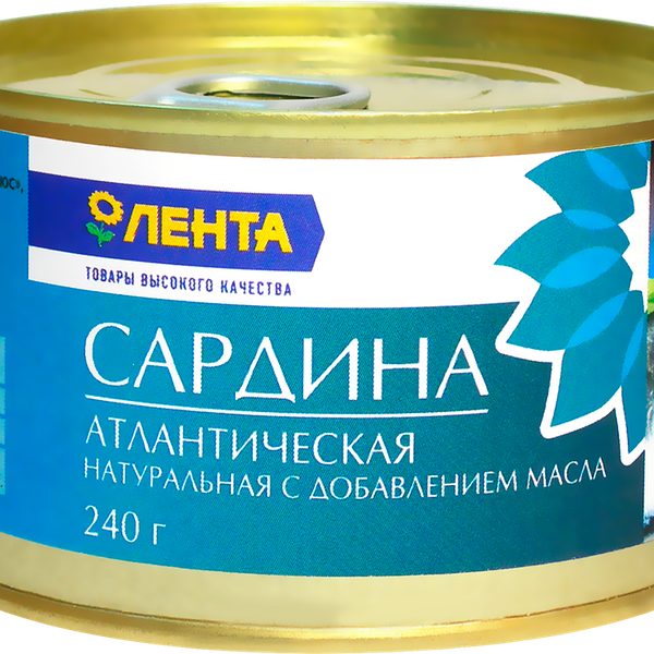 Сардина ЛЕНТА Атлантическая натуральная с добавлением масла