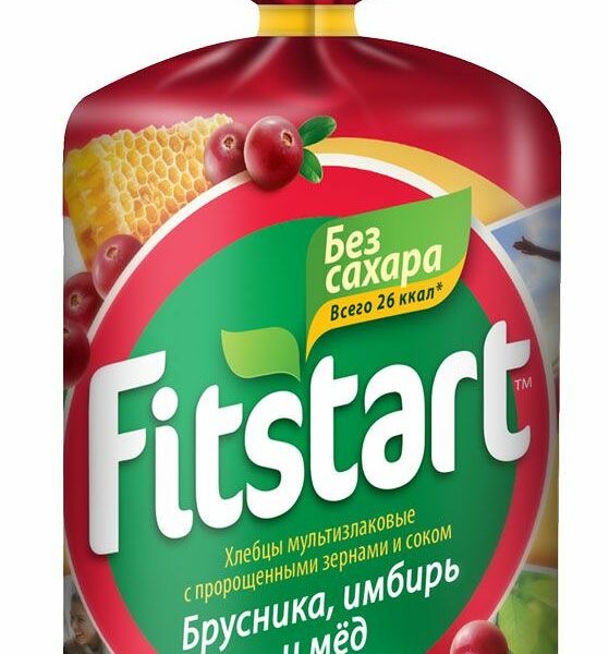 Хлебцы мультизлаковые Fitstart Брусника, имбирь и мёд
