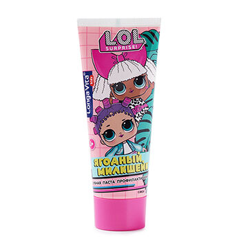 Зубная паста Longa Vita детская профилактическая L.o.l Surprise! Ягодный милкшейк, от 3-х лет 75 г, Россия