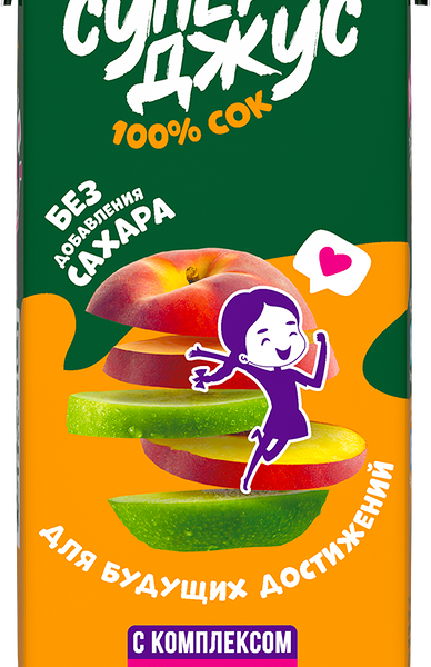 Сок Добрый Active kid яблоко персик обогащенный витаминным комплексом с 11 месяцев