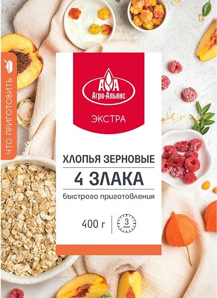 Хлопья Агро-Альянс 4 злака 400г