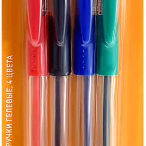 Набор гелевых ручек ЛЕНТА 4 цвета, с мягкой манжетой, 4шт
