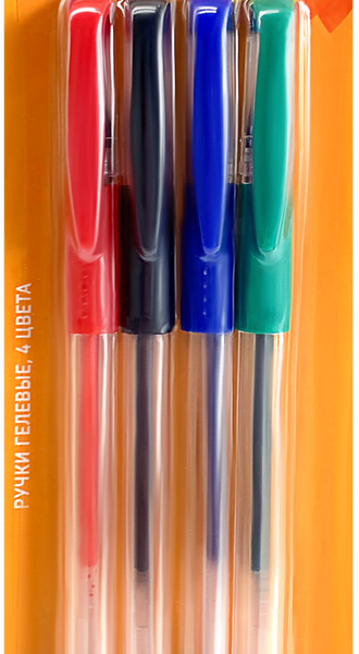 Набор гелевых ручек ЛЕНТА 4 цвета, с мягкой манжетой, 4шт