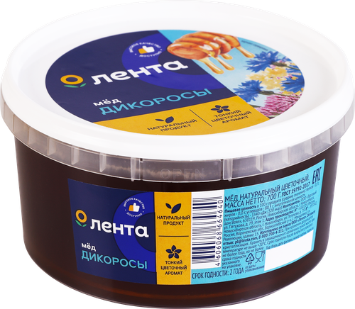 

Мед цветочный Лента натуральный, дикоросы, 700 г