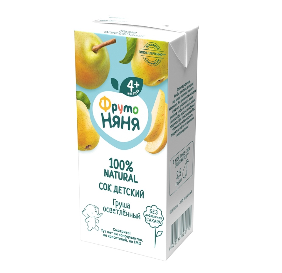 

Сок детский ФрутоНяня Груша осветленный с 4-х месяцев 200 мл