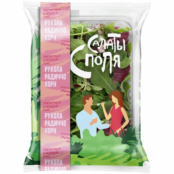 Смесь из свежих овощей Белая дача Рукола, радиччо и корн 75 г