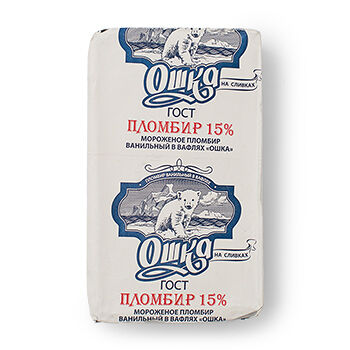 Мороженое пломбир Ошка ванильный брикет 85г, Россия