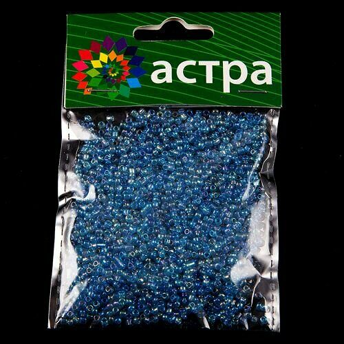 Бисер Astra&Craft 11/0, 20г(163 св.голубой/прозр.радужный),упак