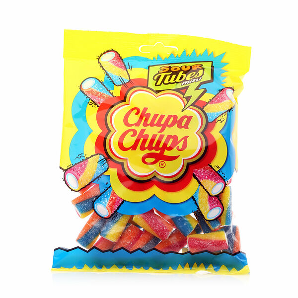 Жевательный мармелад Chupa Chups Sour Tubes Mini с фруктовым вкусом, 150г