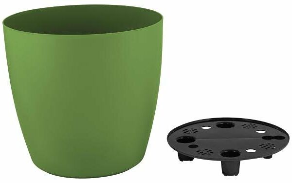 Горшок InGreen Vienna с дренажной вставкой оливковый 9 л, 25 см