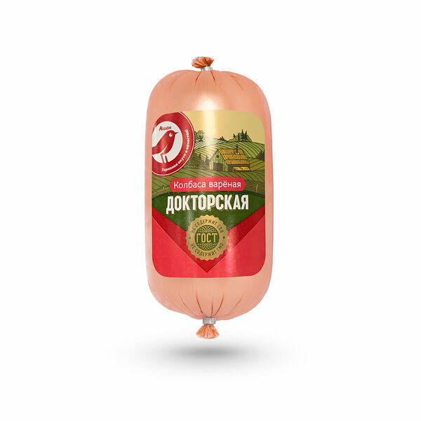 Колбаса вареная Ашан Красная птица Докторская, 500г