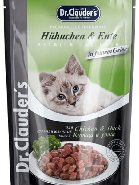 Влажный корм для кошек Dr.Clauders Курица и утка 85г