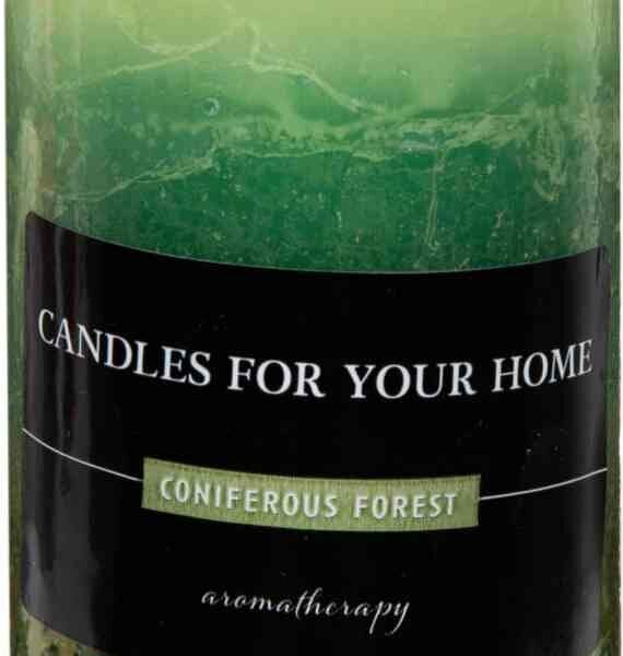 Свеча парафиновая столбик Рустик 3-х цветная Хвойный лес 135 × 60 мм