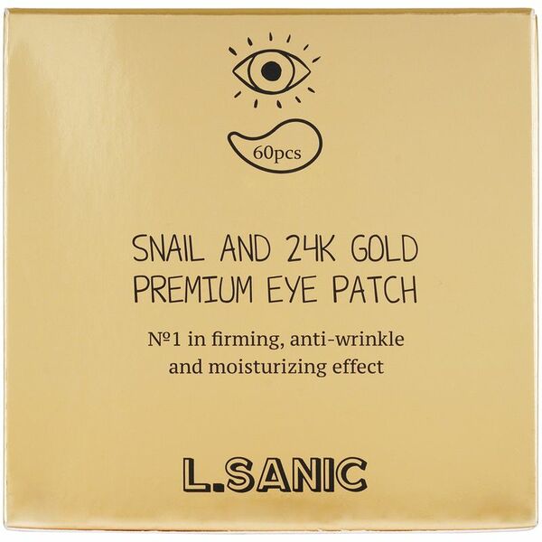 Патчи для глаз L Sanic гидрогелевые с муцином улитки и золотом 60шт
