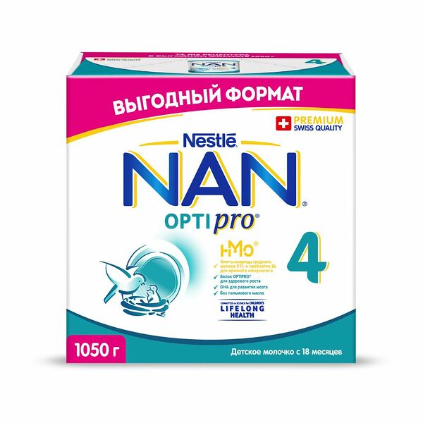 Смесь сухая молочная NAN 4 Optipro с олигосах 2*FL 3*350г ДП