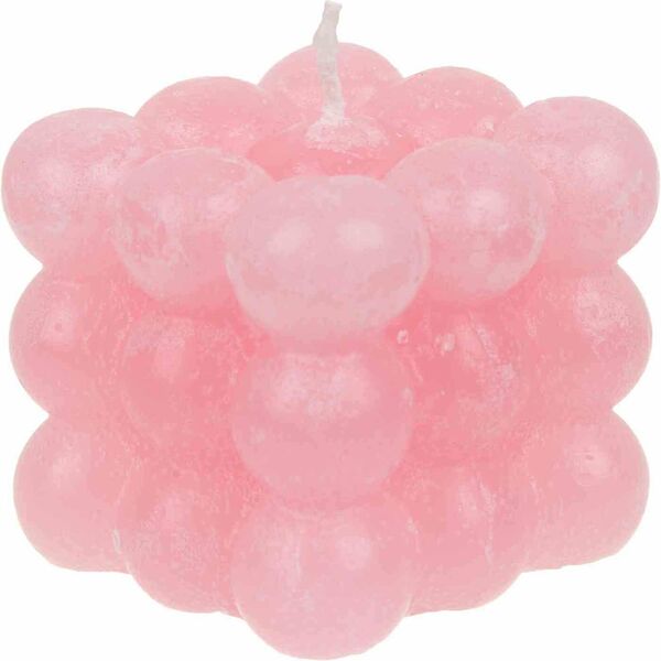 Свеча парафиновая шары в кубе цвет: розовый, 6 см