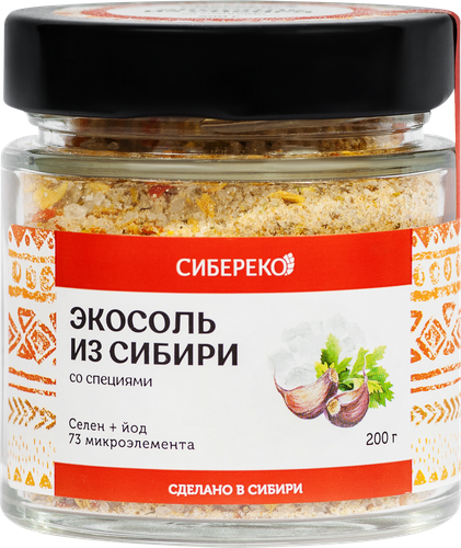 

Соль пищевая Сибереко Экосоль, со специями