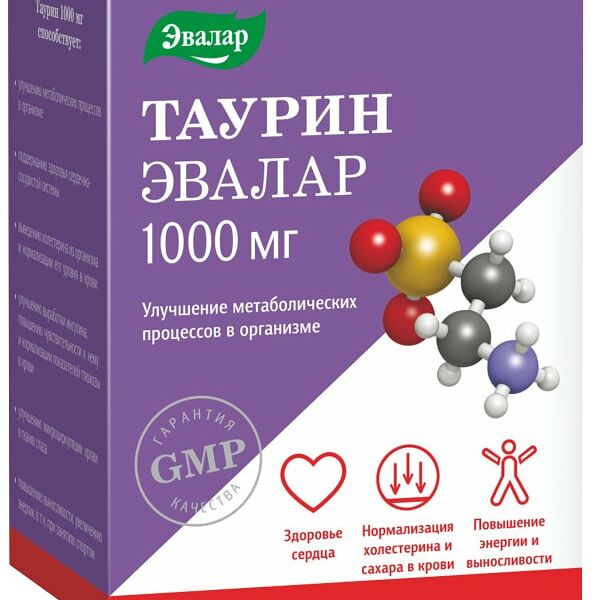 БАД Эвалар Таурин 1000мг 60шт